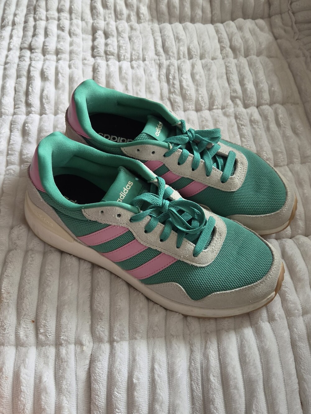 Adidas Green & Pink Retro Sneakers Size 8.5